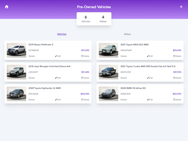 Auto Inventory App Preview